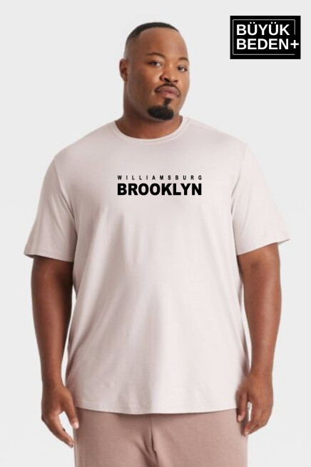 Süperlife Erkek Büyük Beden Willams.Brooklyn Baskılı Bisiklet Yaka Tshırt SPR25BTS15