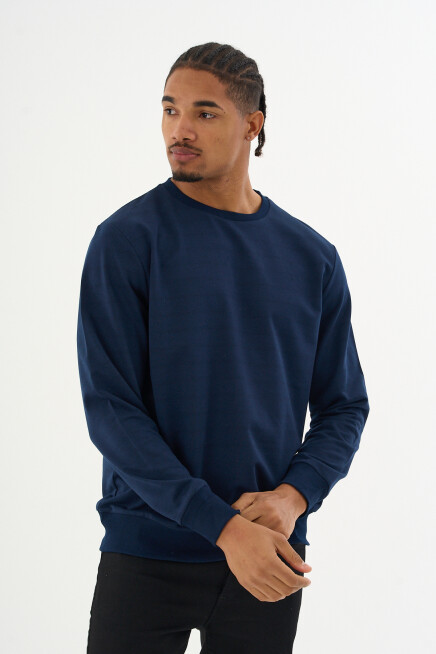 Süperlife Erkek Gri Bisiklet Yaka Ribanalı Regular Fit Sweatshirt spr26swk930