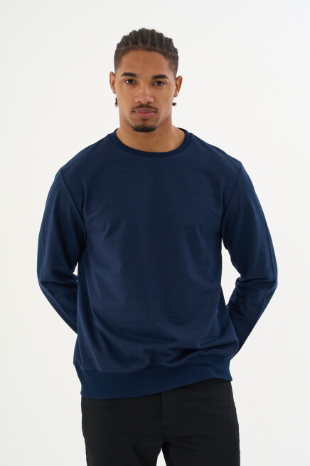 Süperlife Erkek Gri Bisiklet Yaka Ribanalı Regular Fit Sweatshirt spr26swk930