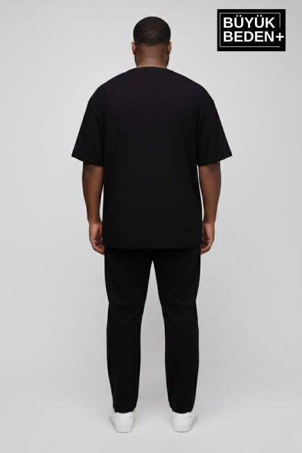 Büyük Beden Erkek Basic  3XL-6XL  Bisiklet Yaka 3lü Tişört Seti SPR26BTS510+3