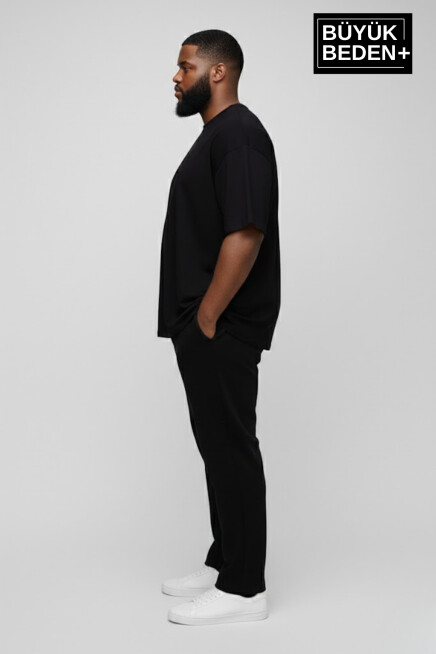 Büyük Beden Erkek Basic Tişört – Pamuklu Düz T-Shirt 3XL-6XL SPR26BTS10