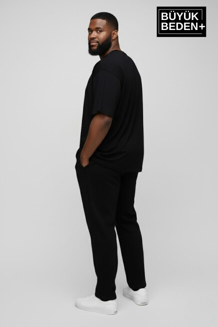 Büyük Beden Erkek Basic Tişört – Pamuklu Düz T-Shirt 3XL-6XL SPR26BTS10