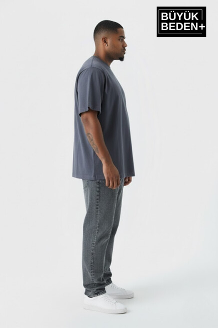 Büyük Beden Erkek Basic Tişört – Pamuklu Düz T-Shirt 3XL-6XL SPR26BTS10