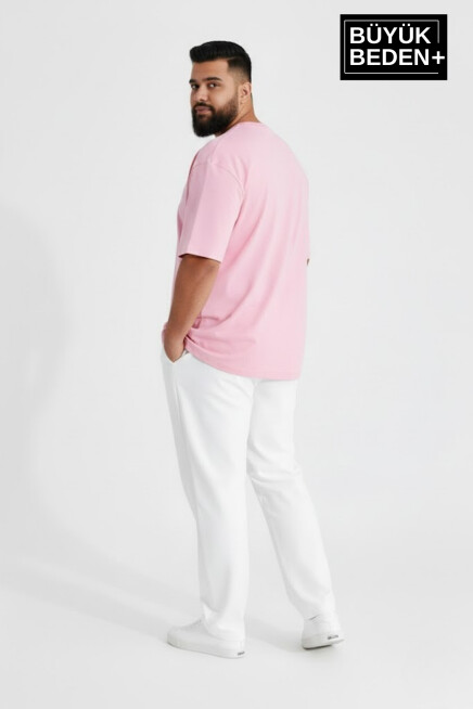 Büyük Beden Erkek Basic Tişört – Pamuklu Düz T-Shirt 3XL-6XL SPR26BTS10