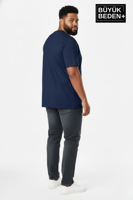Büyük Beden Erkek Basic Tişört – Pamuklu Düz T-Shirt 3XL-6XL SPR26BTS10