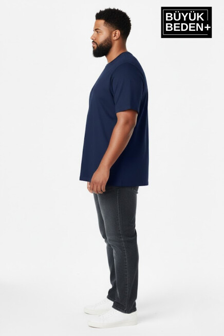 Büyük Beden Erkek Basic Tişört – Pamuklu Düz T-Shirt 3XL-6XL SPR26BTS510