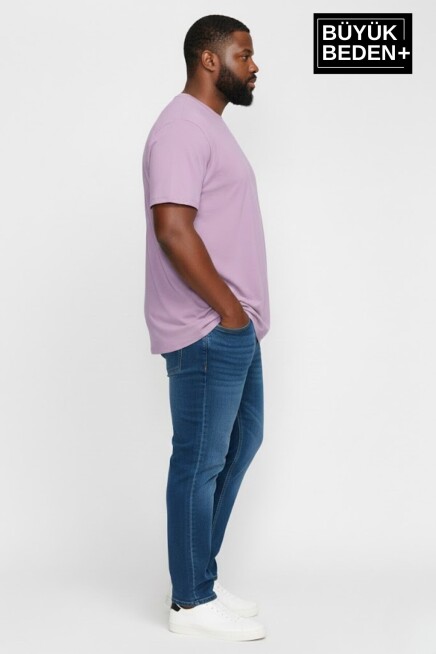 Büyük Beden Erkek Basic Tişört – Pamuklu Düz T-Shirt 3XL-6XL SPR26BTS510