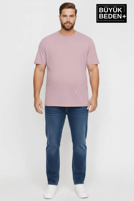 Büyük Beden Erkek Basic Tişört – Pamuklu Düz T-Shirt 3XL-6XL SPR26BTS510