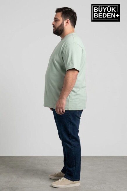 Büyük Beden Erkek Basic Tişört – Pamuklu Düz T-Shirt 3XL-6XL SPR26BTS510