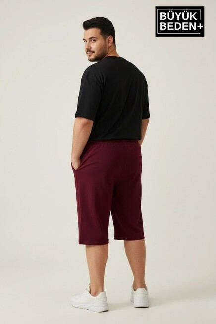 Büyük Beden Erkek Kapri Şort Brooklyn Baskılı Rahat Kalıp 3XL-6XL SPR26BSR591-02