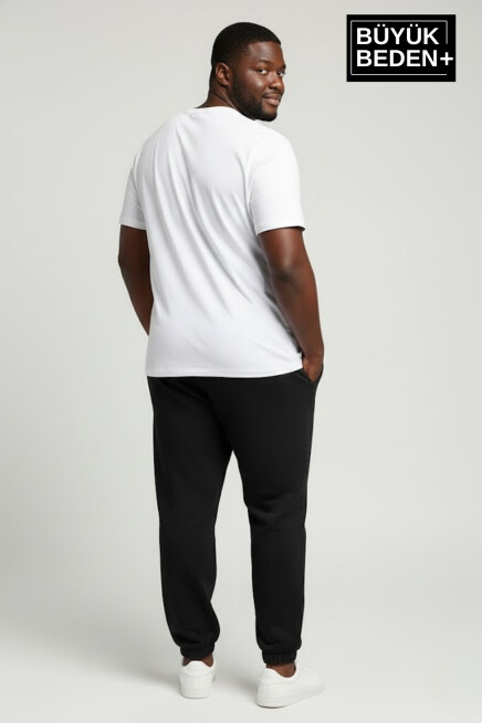 Erkek Büyük Beden BROOKLYN 1970 Baskılı Paça Lastikli  Jogger İnce Eşofman Altı SPR26BEA951-3