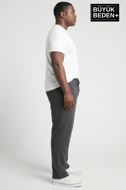 Erkek Büyük Beden BROOKLYN 1970 Baskılı Paça Reçme İnce Eşofman Altı SPR26EA952-3