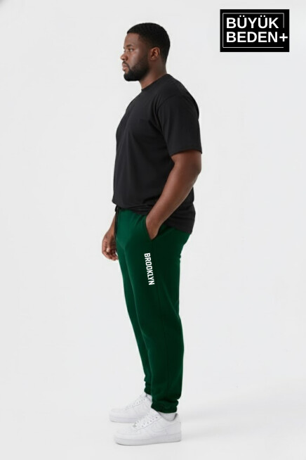 Erkek Büyük Beden BROOKLYN Baskılı Paça Lastikli  Jogger İnce Eşofman Altı  SPR26BEA951-2
