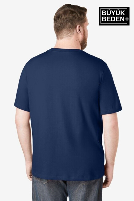 Erkek Büyük Beden El Yazılı California Baskılı 3xl-6xl Bisiklet Yaka Tshırt SPR26TBS510-07
