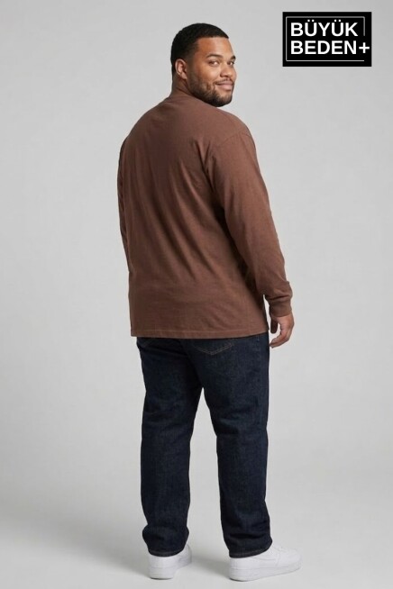 Erkek Büyük Beden Milano İtalia Baskılı 2 İplik Bisiklet Yaka Tişört SPR26BTS942-9