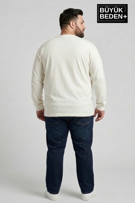 Erkek Büyük Beden Milano İtalia Baskılı 2 İplik Bisiklet Yaka Tişört SPR26BTS942-9