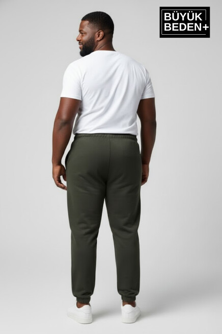 Erkek Büyük Beden N Logolu Paça Lastikli Rahat Kesim Jogger İnce Eşofman Altı SPR26BEA951-4