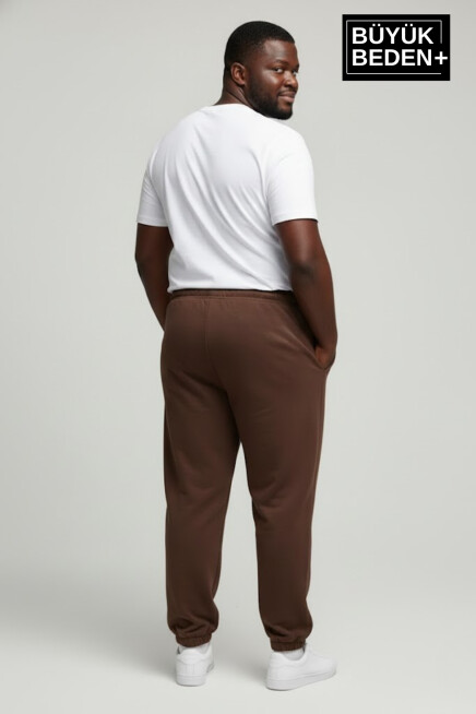 Erkek Büyük Beden New York Baskılı Paça Lastikli Rahat Kesim Jogger İnce Eşofman Altı SPR26BEA951-5