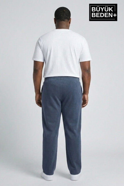 Erkek Büyük Beden New York Baskılı Rahat Kesim Paça Reçme ince  Eşofman Altı SPR26EA952-5