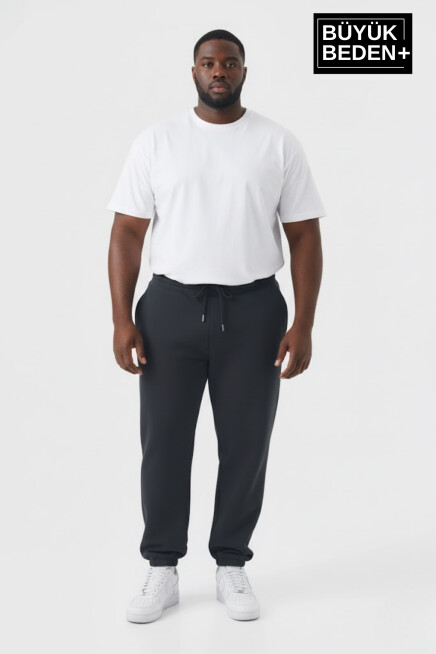 Erkek Büyük Beden Paça Lastikli İki İplik Rahat Kalıp ince Eşofman Altı SPR26BEA951