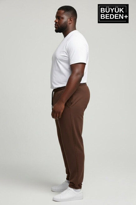 Erkek Büyük Beden Paça Lastikli İki İplik Rahat Kalıp ince Eşofman Altı SPR26BEA951