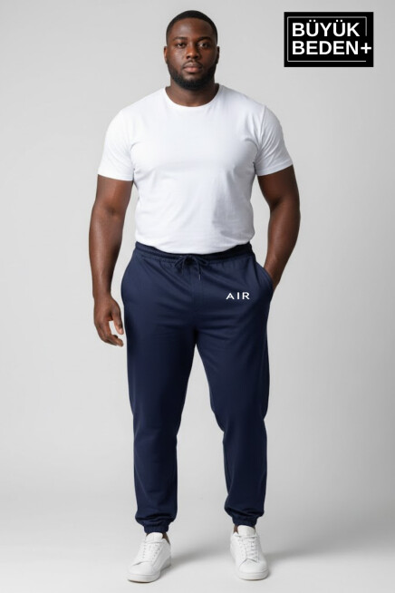 Erkek Büyük Beden Paça Lastikli Rahat Kalıp AR Baskılı İnce Eşofman Altı SPR26BEA951-1