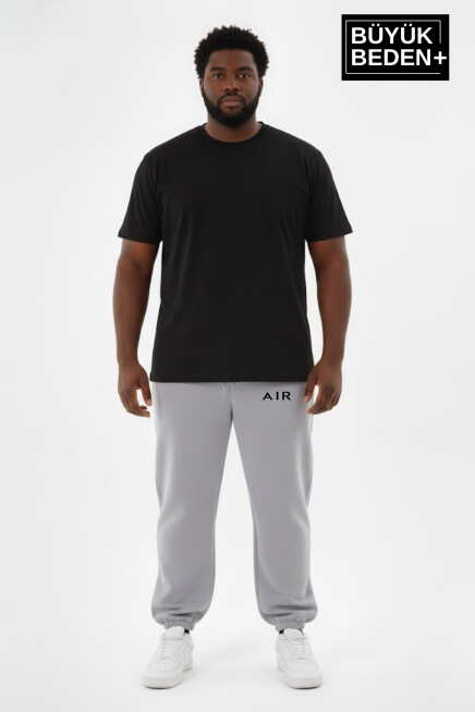 Erkek Büyük Beden Paça Lastikli Rahat Kalıp AR Baskılı İnce Eşofman Altı SPR26BEA951-1
