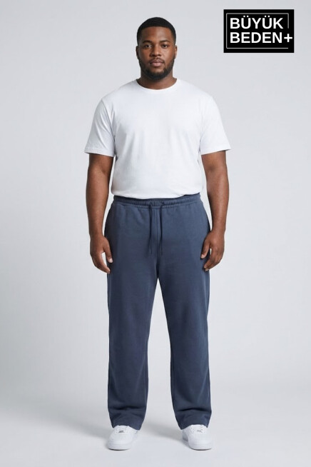 Erkek Büyük Beden Rahat Kesim Paça Reçme AR Baskılı İnce Eşofman Altı SPR26EA952-1