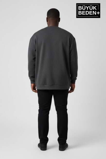 Erkek Büyük Beden Unified Collective Baskılı Bisiklet Yaka İnce Sweatshirt SPR26BSW956-10