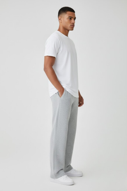 Erkek İçi Polarlı 3 iplik Kalın Brooklyn Baskılı Eşofman Altı SPR25EA70