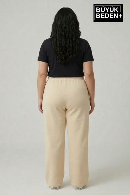 Kadın Büyük Beden Bol Paça  Yüksek Bel Lastikli NewYork Baskılı Eşofman Altı SPR26BEA988-5