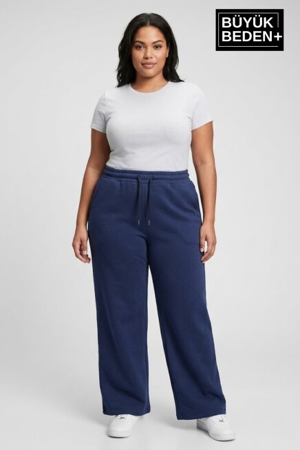 Kadın Büyük Beden Bol Paça  Yüksek Bel Lastikli Salaş Eşofman Altı SPR26BEA988