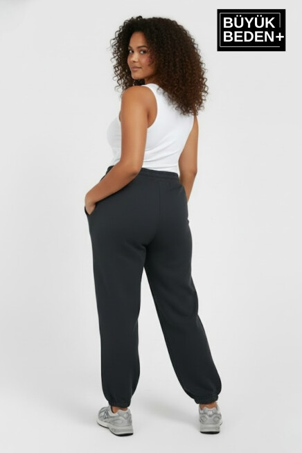 Kadın Büyük Beden BROOKLYN 1970 Baskılı Paça Lastikli Jogger İnce Eşofman Altı SPR26BEAK951-3