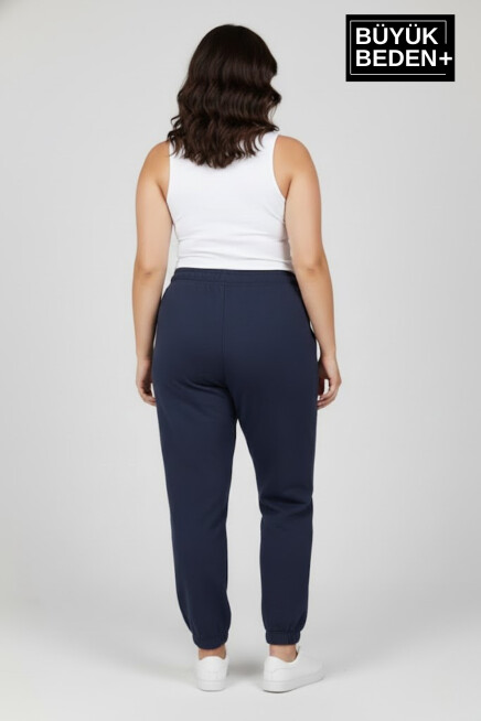 Kadın Büyük Beden BROOKLYN Baskılı Paça Lastikli  Jogger İnce Eşofman Altı  SPR26BEAK951-2