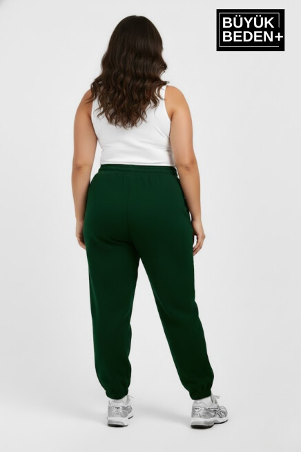 Kadın Büyük Beden New York Paça Lastikli Rahat Kesim Jogger İnce Eşofman Altı SPR26BEAK951-5