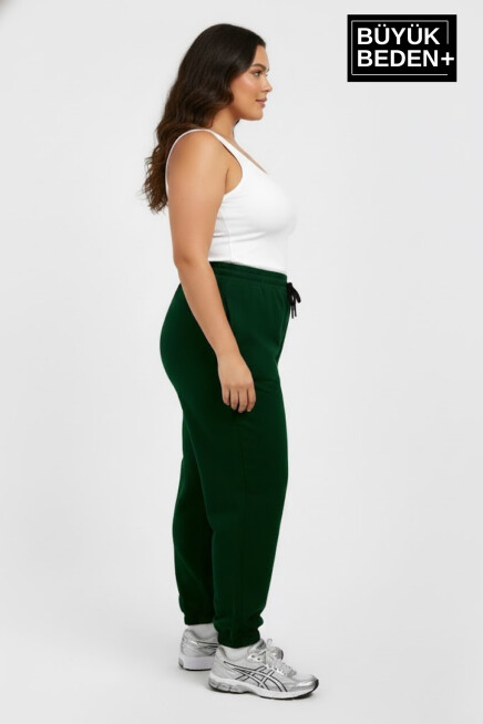 Kadın Büyük Beden Paça Lastikli İki İplik Rahat Kalıp ince Eşofman Altı SPR26BEAK951