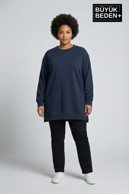 Kadın Tunik Büyük Beden ince Sweatshırt SPR26BTK990
