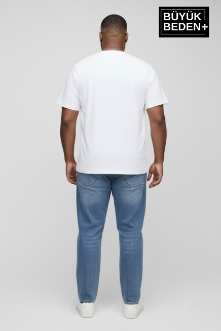 Erkek Büyük Beden N Baskılı 3xl-6xl Bisiklet Yaka Tshırt SPR26BTS510-19