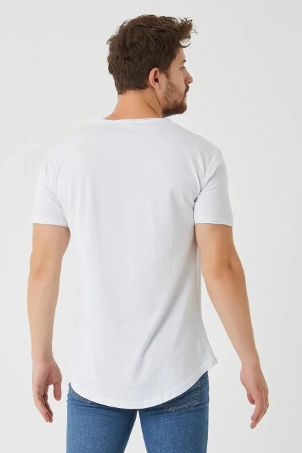 The One Erkek Pis yaka Oval Kesim Basic T-Shirt