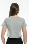 Crop Örme Aır Baskılı T-Shirt spr21y17